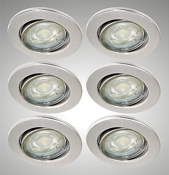TRANGO LED Einbauleuchte, 3-Stufen dimmbar, 6er Set LED Einbaustrahler 6729 günstig online kaufen