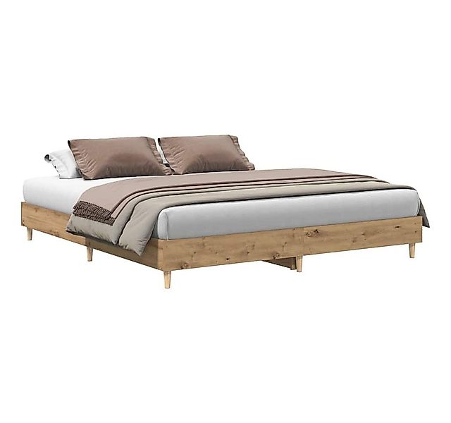vidaXL Bett Bettgestell ohne Matratze Artisan-Eiche 200x200cm Holzwerkstoff günstig online kaufen