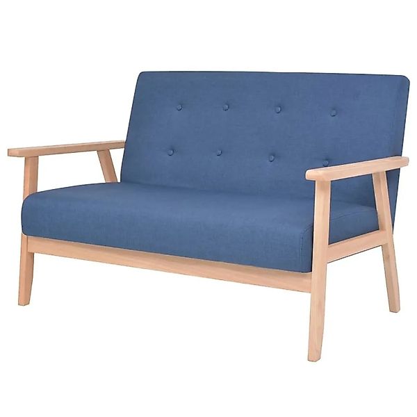 vidaXL 2-Sitzer-Sofa Stoff Blau 244655 günstig online kaufen
