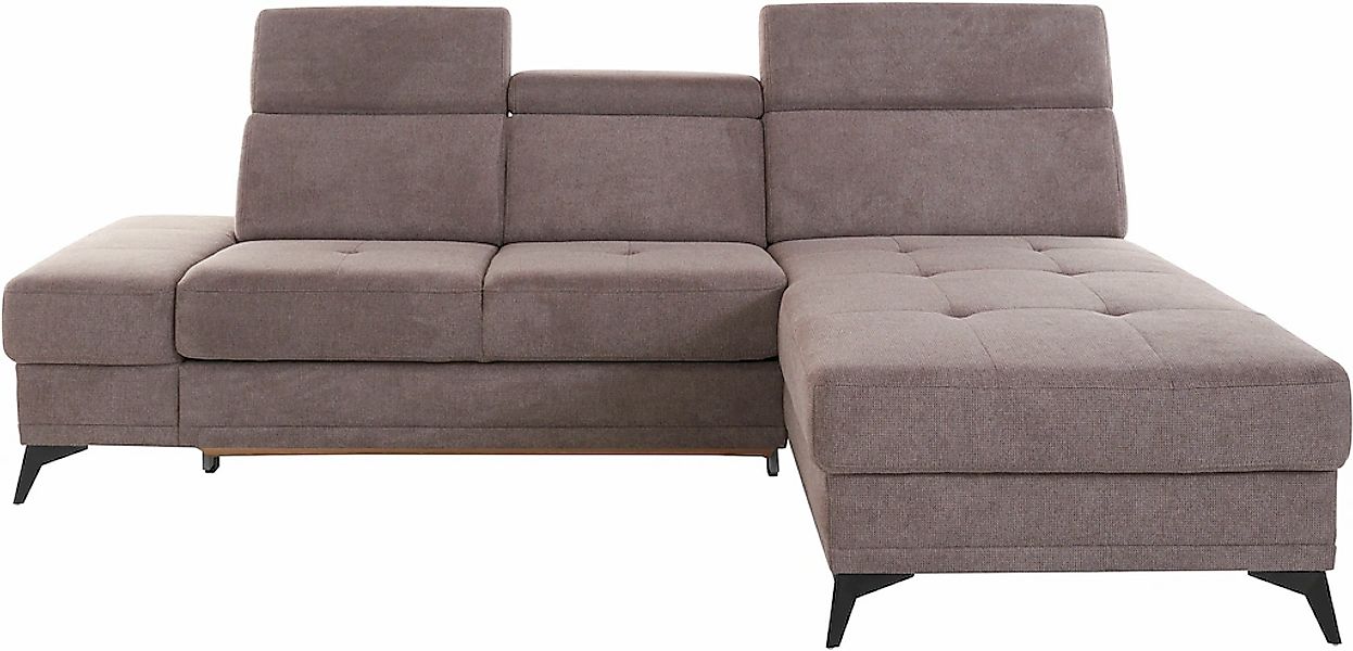 Home affaire Ecksofa "Cardiz L-Form" inkl.Kopfteilverstellung und Federkern günstig online kaufen