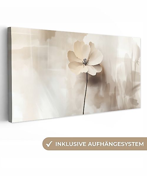 OneMillionCanvasses® Leinwandbild Panorama Blume - Beige günstig online kaufen