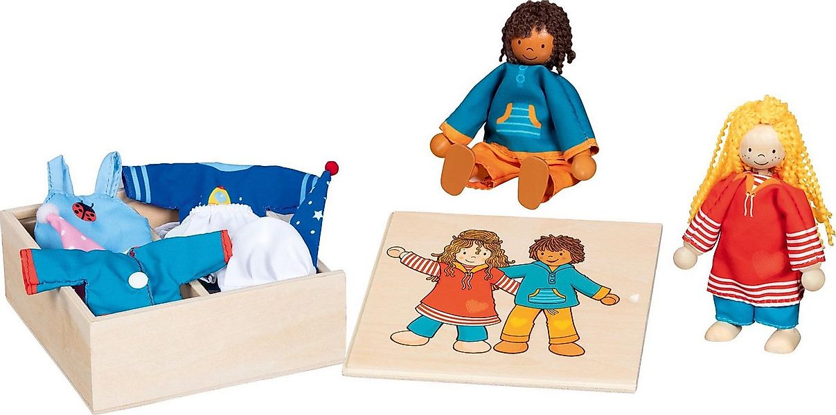 goki Biegepuppe Klamottenkiste Fynja und Fabio – 20-tlg. Outfit-Set mit 2 B günstig online kaufen
