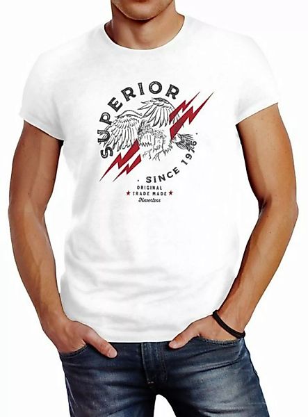 Neverless Print-Shirt Herren T-Shirt Superior Eagle Since 1976 Adler Print günstig online kaufen