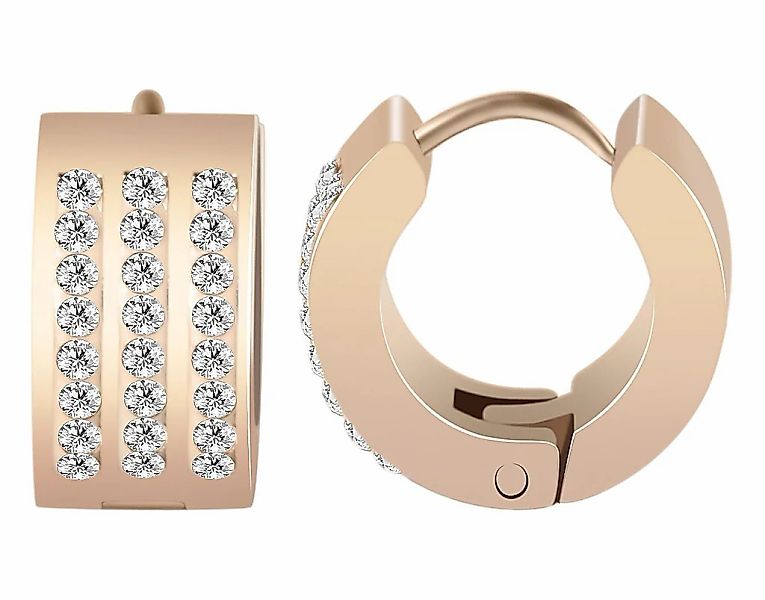 Adelia´s Klappcreolen "Damen Ohrringe – Klappcreole aus Edelstahl mit Stras günstig online kaufen