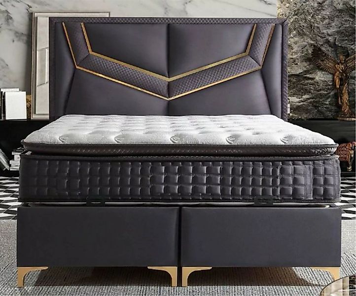 Casa Padrino Bett Casa Padrino Luxus Doppelbett Lila / Gold - Verschiedene günstig online kaufen