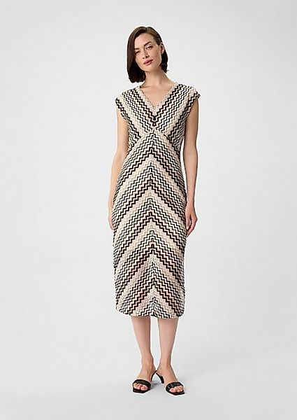 Comma Maxikleid Midi-Kleid mit Zick-Zack-Ajourmuster günstig online kaufen