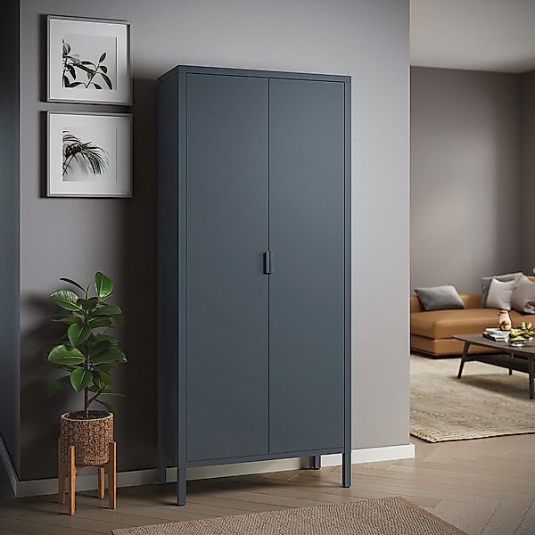 skølm. Kleiderschrank Ituri (schwarz) aus Stahl, günstig online kaufen