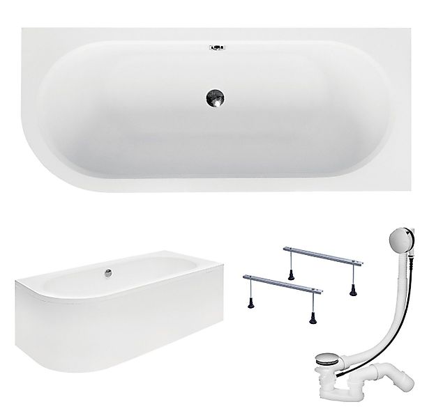 KOLMAN Badewanne Eckbadewanne Avita 180x80, (Links/Rechts), Ablaufgarnitur günstig online kaufen