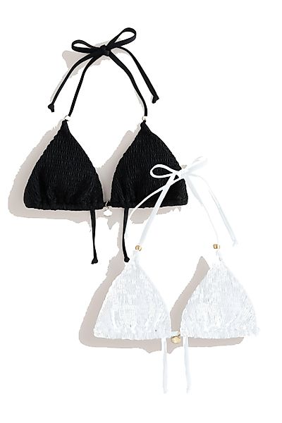 Next Triangel-Bikini-Top Gesmokte Triangel-Bikinioberteile, 2er-Pack (2-St) günstig online kaufen