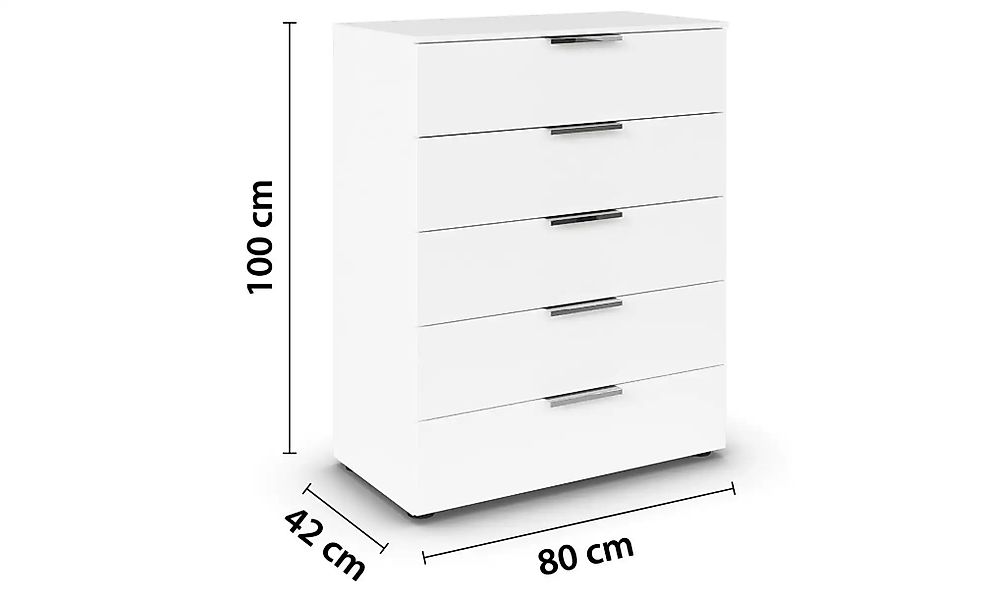 Kommode  Flipp ¦ weiß ¦ Maße (cm): B: 80 H: 100 Kommoden & Sideboards > Kom günstig online kaufen