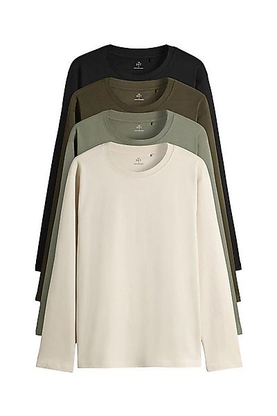 The Set Langarmshirt The Set Regular Fit Langarmshirts, 4er-Pack (4-tlg) günstig online kaufen