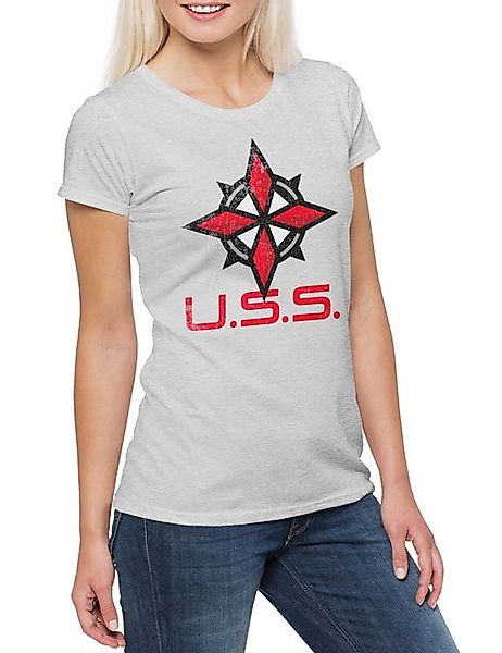 Urban Backwoods Print-Shirt Umbrella Security Service Logo Damen T-Shirt Re günstig online kaufen