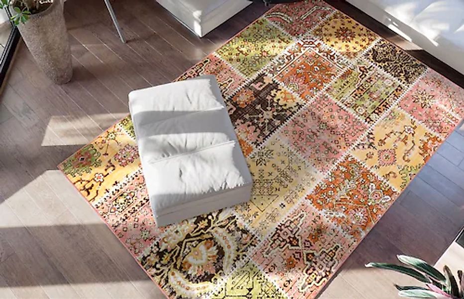 my home Teppich »Darian«, rechteckig, 6 mm Höhe, Wohnzimmer günstig online kaufen