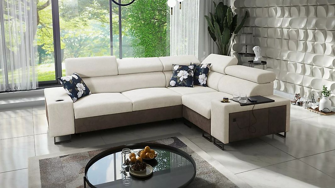 Kaiser Möbel Ecksofa Luxuriöses Ecksofa mit Schlaffunktion MELODY II, für j günstig online kaufen