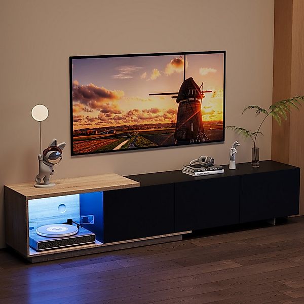 PXloue TV-Schrank Ausziehbarer TV-Schrank mit 3 Schubladen (Pop-up-Vorricht günstig online kaufen