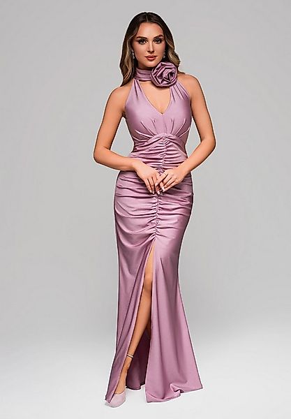 OMBRE Abendkleid Elegantes Maxikleid mit Rosendetail und Schlitz Hoher Bein günstig online kaufen