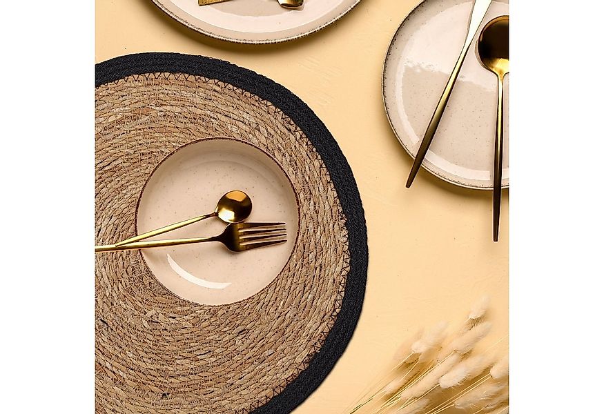 relaxdays Platzset Tischset 4-teilig Wasserhyazinthe günstig online kaufen