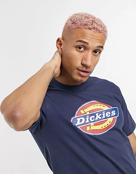 Dickies – T-Shirt mit kultigem Hufeisen-Logo in Marineblau günstig online kaufen