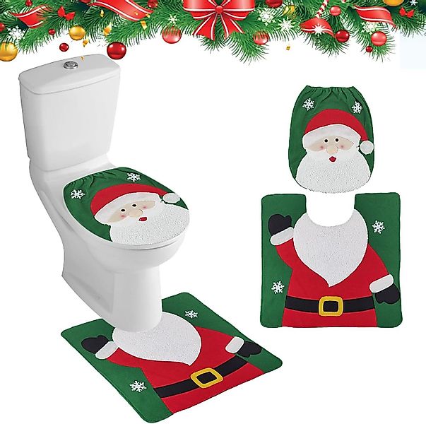 Coonoor WC-Deckelbezug 2 StückeToilettensitzbezug Weihnachten Teppich Set f günstig online kaufen