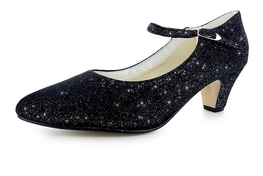 White Lady 738 Softglitter Pumps mit breitem Absatz Spangenpumps günstig online kaufen