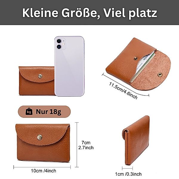 Fomax Kartenetui aus hochwertigem Echtleder, Kompakte günstig online kaufen