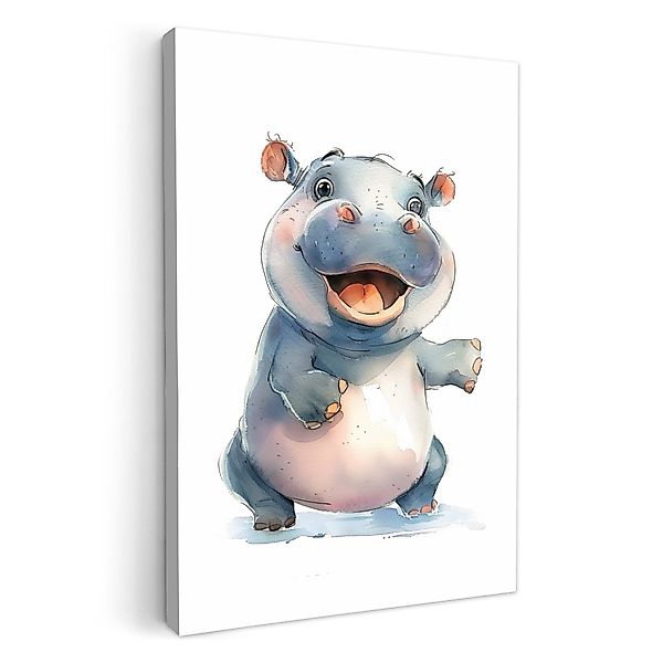 OneMillionCanvasses® Leinwandbild Nilpferd - Tierbaby - günstig online kaufen