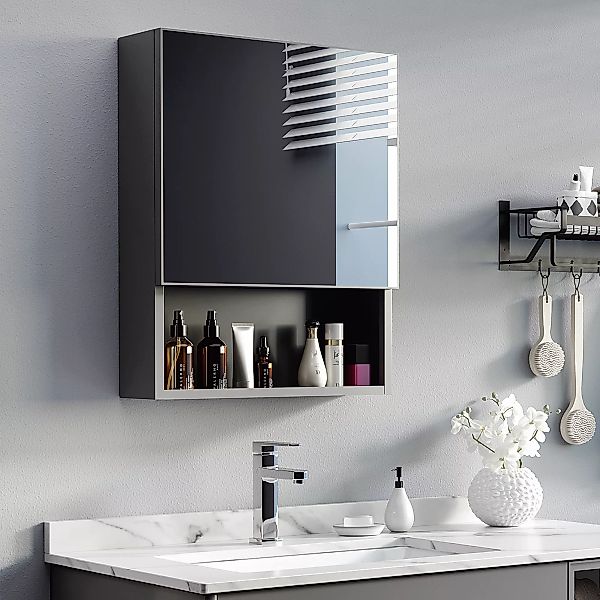 Kleankin Spiegelschrank Badezimmerschrank mit Spiegeltür 2 günstig online kaufen