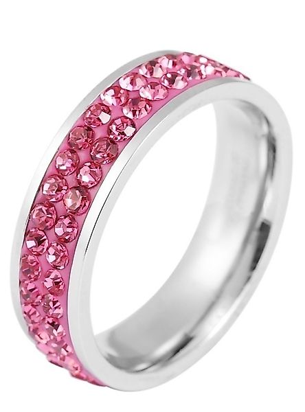AKZENT Fingerring Berenike aus Edelstahl, pinker günstig online kaufen