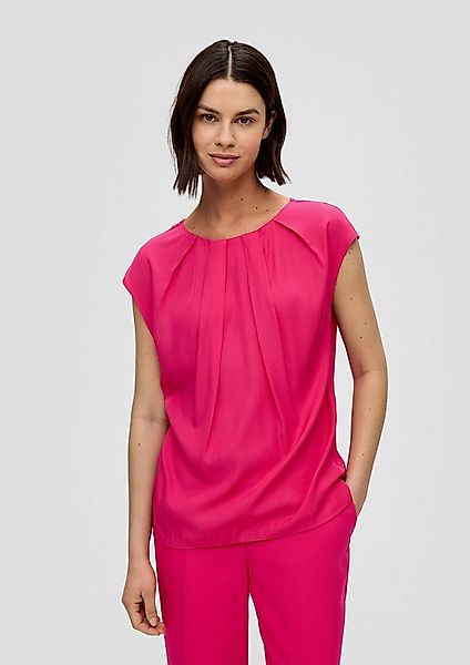s.Oliver Kurzarmbluse Bluse Blusentop mit Falten-Detail günstig online kaufen