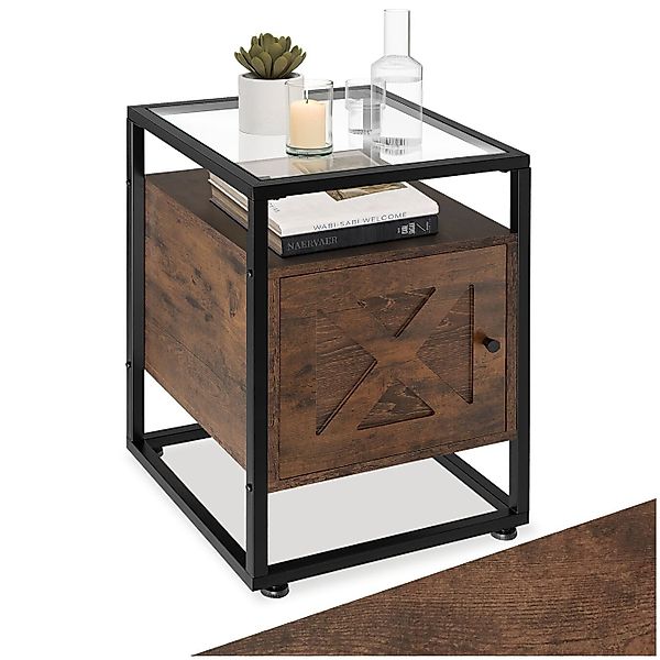 tectake Nachttisch Beistelltisch Kidderminster 40x43x60,5cm (1-St., günstig online kaufen