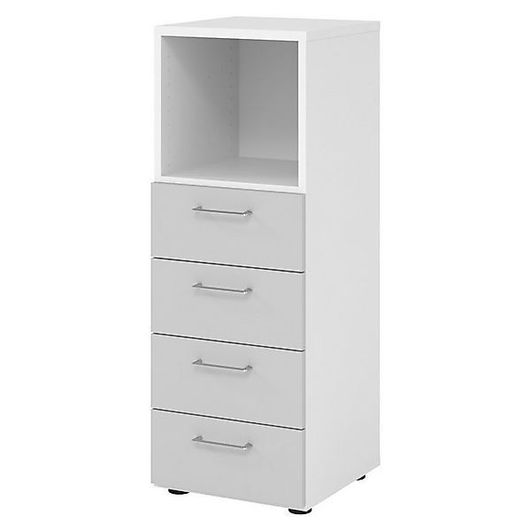bümö Aktenschrank smart Schubladen Kombi - 4 Schübe Dekor: Weiß/Grau günstig online kaufen