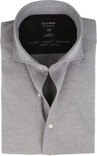 OLYMP Luxor Jersey Stretch Hemd 24/Seven Grau - Größe 38 günstig online kaufen