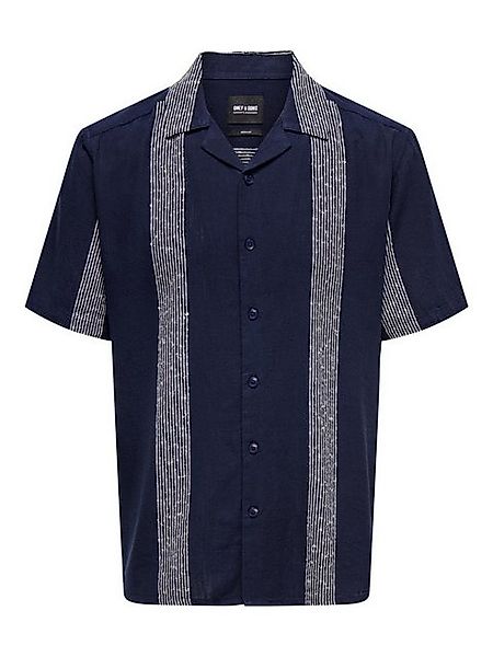 ONLY & SONS Kurzarmhemd Kurzarm Resort-Kragen Knopfleiste lockeres Oberteil günstig online kaufen