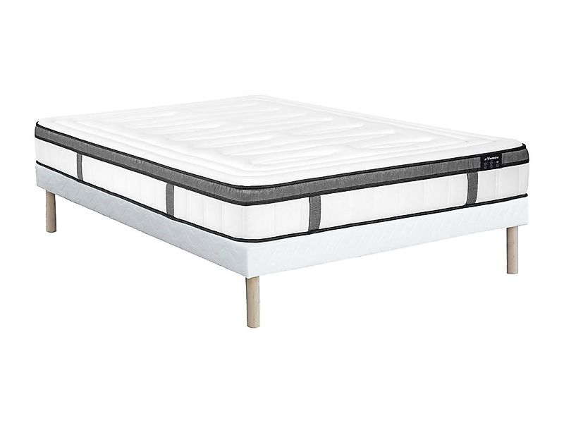 Set aus Bettgestell + Matratze - 160 x 200 cm - Hybridmatratze - 7-Zonen-Ta günstig online kaufen