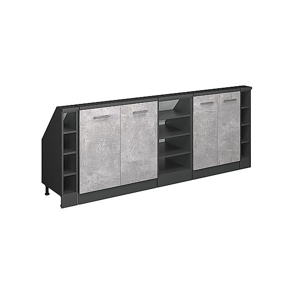 Vicco Unterschrank R-Line, Beton/Anthrazit, 215 cm günstig online kaufen