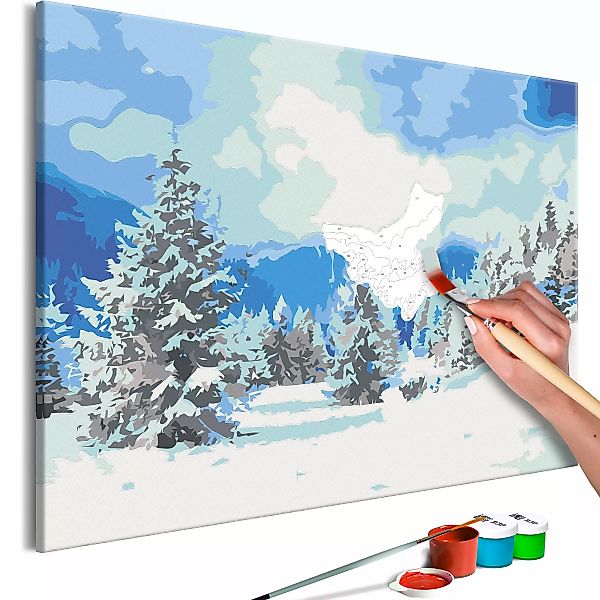 Malen Nach Zahlen - Snow Christmas Trees günstig online kaufen