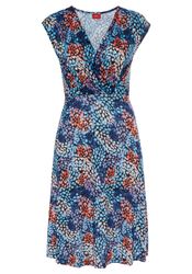 s.Oliver Jerseykleid mit Alloverdruck und V-Ausschnitt, günstig online kaufen