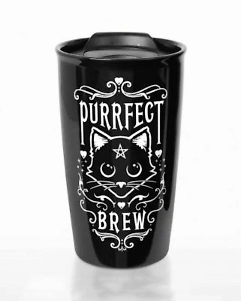 Purrfect Brew Gothic Reise-Kaffeebecher unterwegs Partydeko schwarz  Kinder günstig online kaufen
