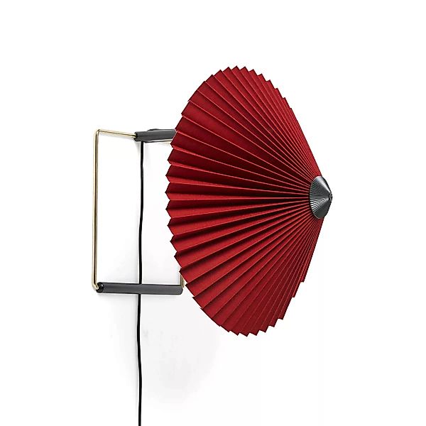 Wandleuchte mit Stromkabel Matin Small textil rot / LED - Ø 30 cm - Hay - R günstig online kaufen