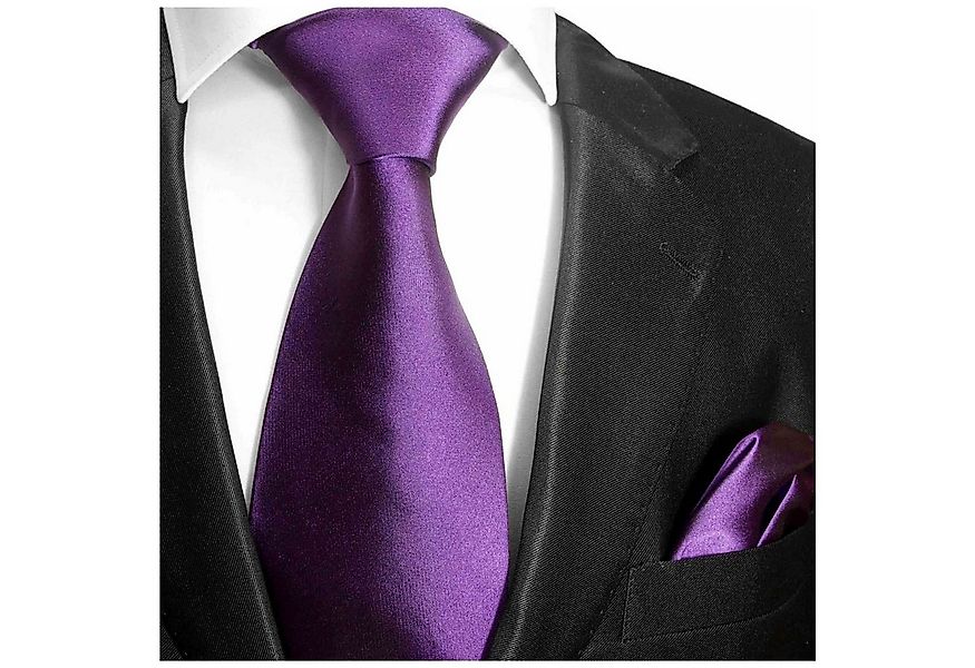 Paul Malone Krawatte Herren Seidenkrawatte Schlips mit Tuch modern uni sati günstig online kaufen