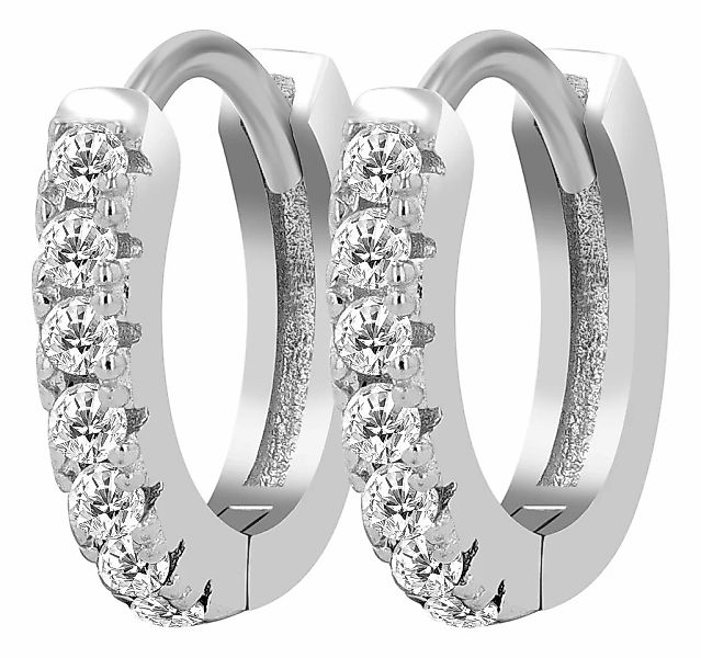 Adelia´s Klappcreolen "Damen Ohrringe – Klappcreole aus 925 Silber mit Zirk günstig online kaufen