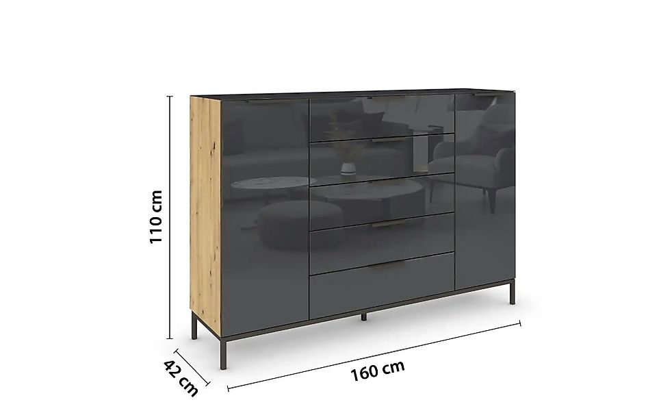 Highboard  Flipp ¦ holzfarben ¦ Maße (cm): B: 160 H: 110 Kommoden & Sideboa günstig online kaufen