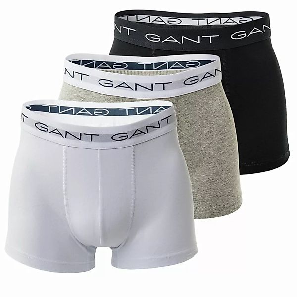 GANT Herren Boxer Shorts Trunk 3er Pack - Baumwolle, Schwarz/Weiß/Grau XXL günstig online kaufen