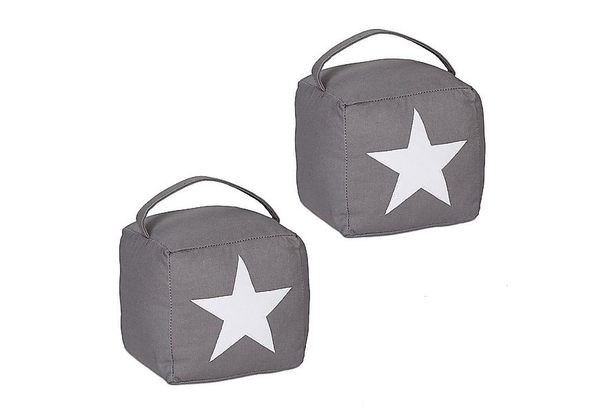 relaxdays Türstopper Stern Motiv 2er Set, Dunkelgrau günstig online kaufen