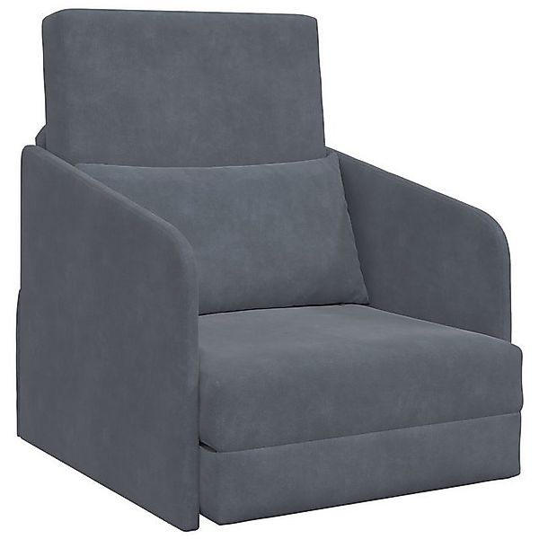 vidaXL Sofa Boden Sofa Bett 2-in-1 Dunkelgrau 65x80x83 cm Samt, 1 Teile günstig online kaufen