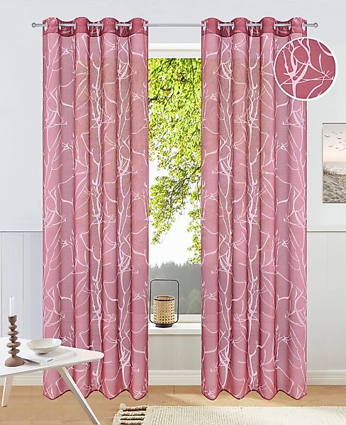 my home Gardine "Anna" Ösen 1 Stk. tlg. Bestseller, Äste-Motiv, Viskose, Po günstig online kaufen