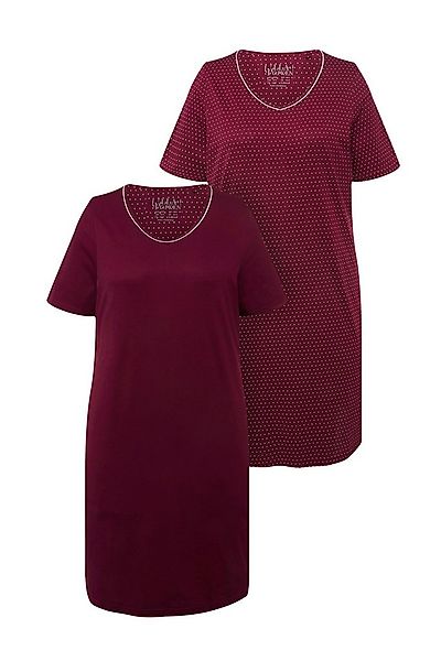 Ulla Popken Bigshirt Bigshirts 2er-Pack Rundhals/V-Ausschnitt Halbarm günstig online kaufen