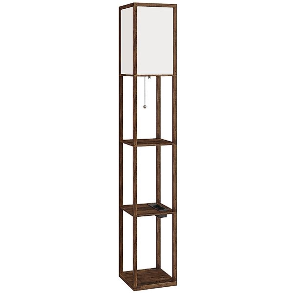 HOMCOM Stehlampe mit Ablagen, LED-Stehlampe Modern mit Fußschalter und USB- günstig online kaufen