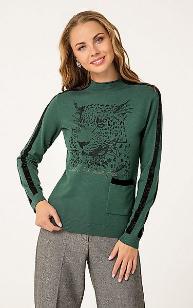 Passioni Strickpullover mit Leopardenmuster günstig online kaufen