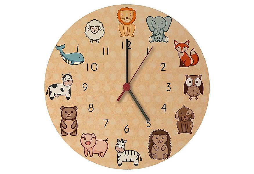 speecheese Wanduhr Kinderuhr mit süßen Tieren Wanduhr aus MDF günstig online kaufen